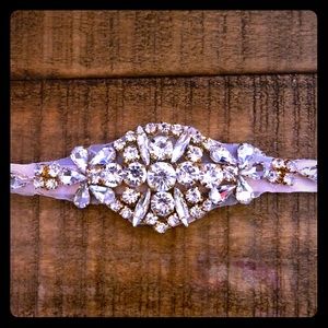 Jeweled gold and blush belt- bridal/prom